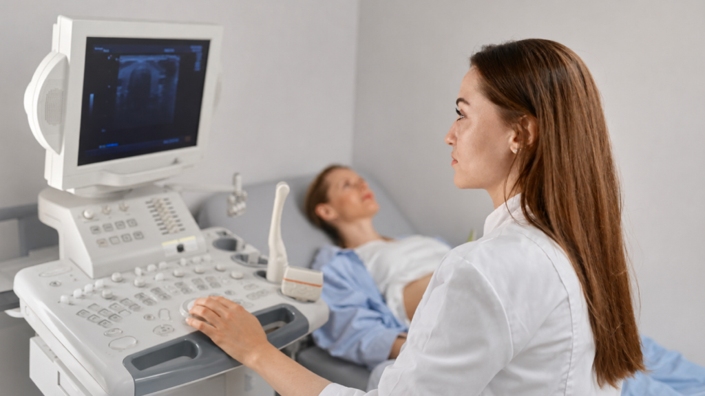 A doctor performing ultrasound procedure at WELL Diagnostics Centres in Ontario - What Diagnostic Ultrasound Shows and When It Is Ordered